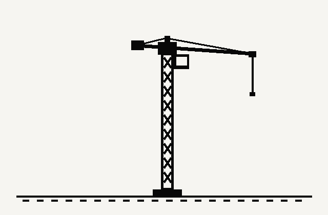 A monochrome 16-bit truck drives in from the right. A central rotating crane swings the unchanged E, I, D and O logo tiles to the left, assembles the Eido mark with Studio beneath it, and the empty truck drives away.